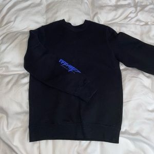 STUSSY Crewneck Sweatshirt Hoodie Shirt Long Sleeve XS Black Blue Athlesure